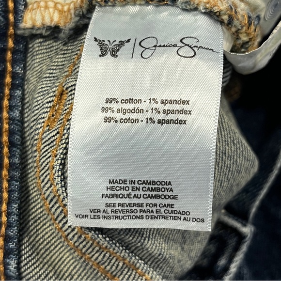 Jessica Simpson Zinnia Wide Leg Boyfriend Dark Wash Stud Jeans Size 6 - Picture 9 of 10